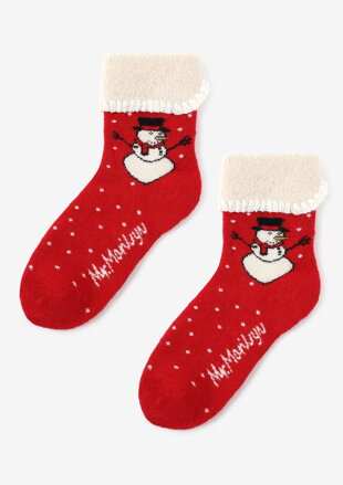 Dámské zateplené ponožky se sněhulákem ANGORA TERRY X43 Marilyn