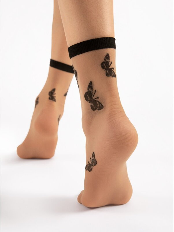 Tenké ponožky s motýlky G 1166 SUMMER 15 DEN Fiore