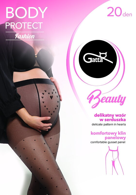 Těhotenské punčochy se srdíčky BODY PROTECT 02 20 DEN Gatta Těhotenské punčochy se srdíčky BODY PROTECT 02 20 DEN Gatta